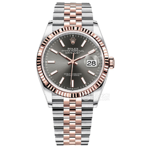 VS厂劳力士间玫深铑灰日志36m丹东3235机复刻表