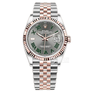 VS厂劳力士间玫瑰金绿萝日志36m丹东3235机